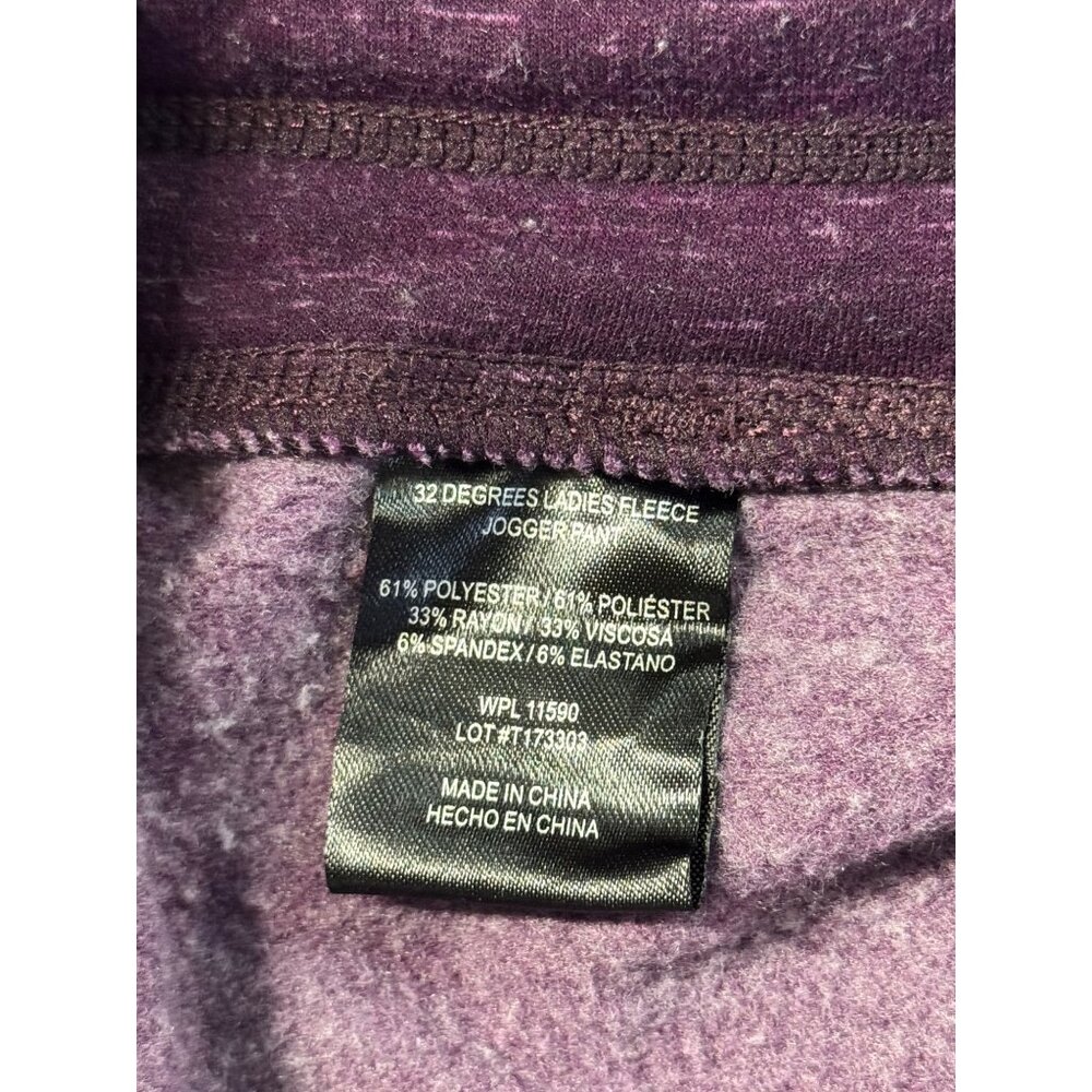 Womens Heathered Purple Jogger Pants Drawstring Waist Pockets Knit Loungewear - Picture 10 of 11